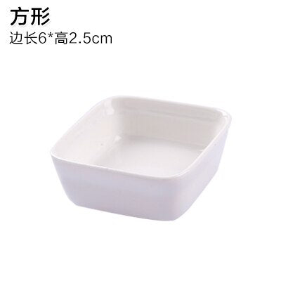 1pc Japanese White Ceramic Dishes Kitchen Seasoning Sauce Vinegar Multi-dish Hotpot Plates - Amazhona 