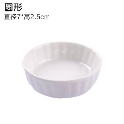 1pc Japanese White Ceramic Dishes Kitchen Seasoning Sauce Vinegar Multi-dish Hotpot Plates - Amazhona 