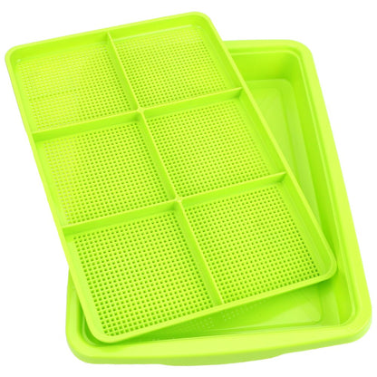 Double Layer Hydroponic Bean Sprouts Pots Seedling Tray Growing Wheat Seedlings Nursery Pots Planting Dishes Home Garden Plate - Amazhona 