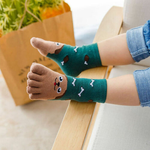 Kids Cute Comfortable High Qualtiy Hot Sale Five Fingers Socks Cotton Fashion Non Slip Pilates Cute Animal Toe Socks - Amazhona 