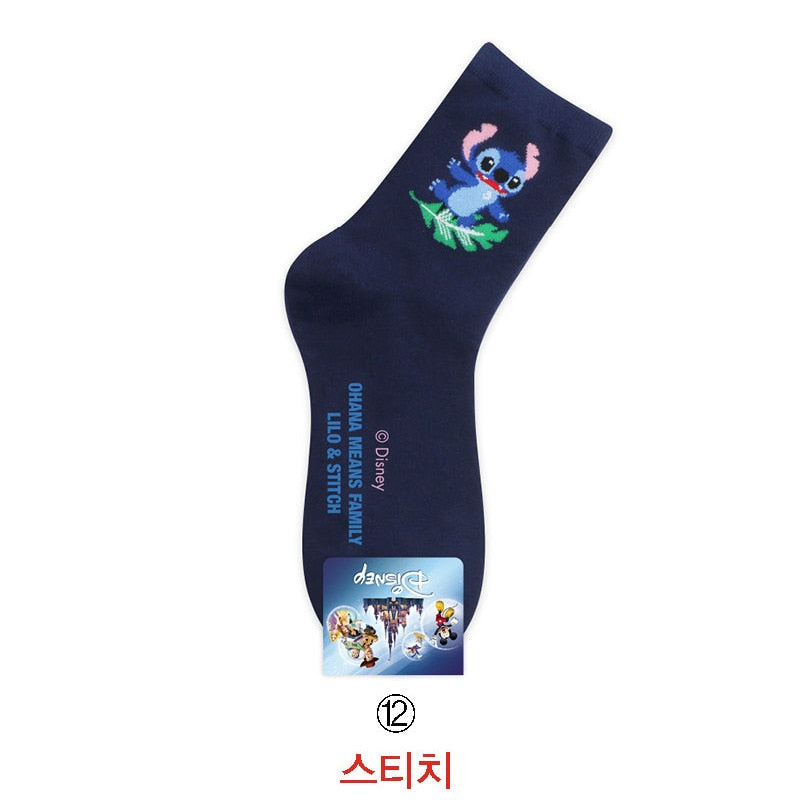 Disney Casual Ladies Socks Cartoon Minnie Mickey Donald Duck Pattern Socks Winnie The Bear In The Tube Cotton Socks - Amazhona 