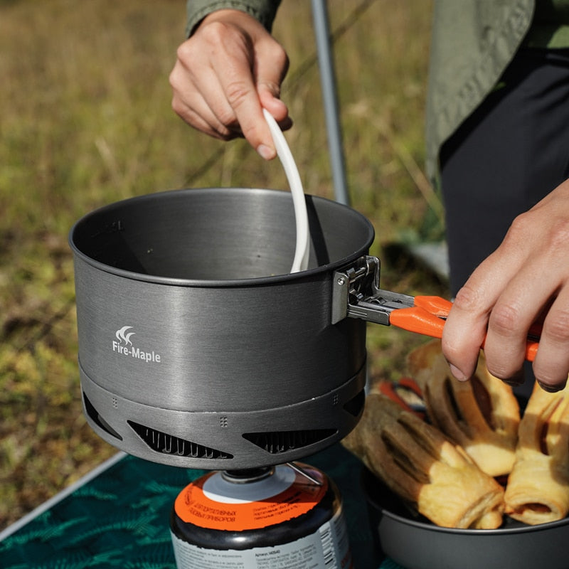 Fire Maple Camping Cookware Utensils Dishes Camp Cooking Set Hiking Heat Exchanger Pot Kettle FMC-FC2 Outdoor Tourism Tableware - Amazhona 