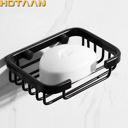 HOTAAN Soap Dishes Soap Basket Wall Mounted Soap Dish Bathroom Accessories Bathroom Furniture Toilet Balcony Glass Soap Holder - Amazhona 