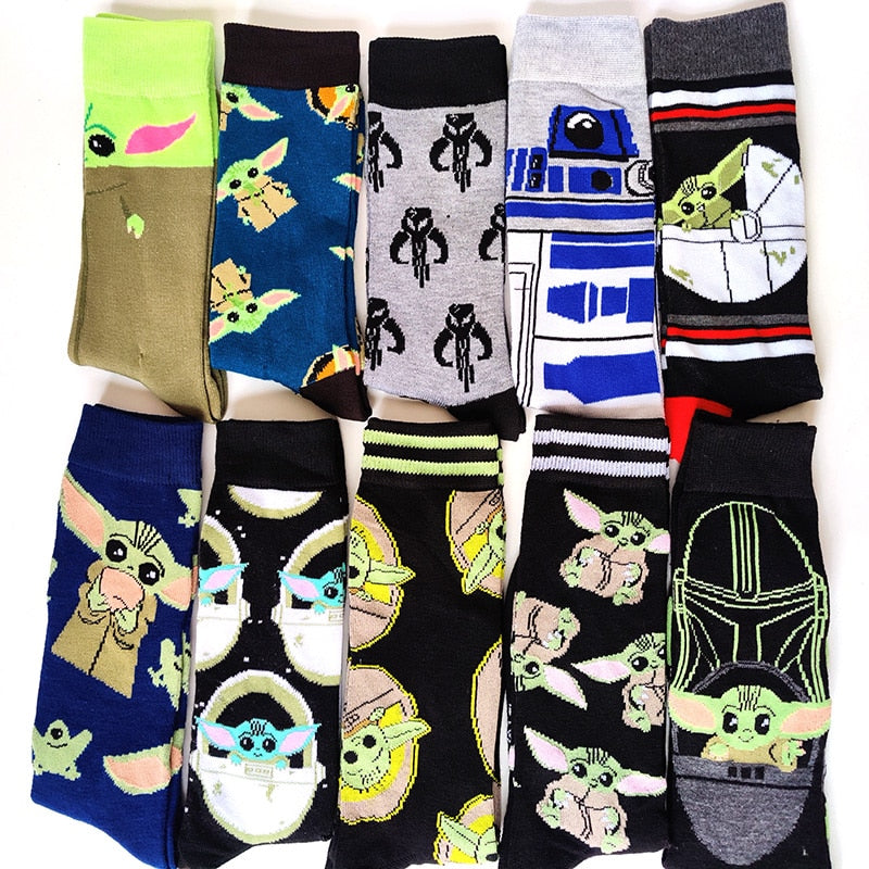 45 Style Disney Star Wars Movie Socks Master Yoda R2-D2 Cosplay Socks Wookiee Jedi Knight Novelty Men Socks Long and Short Sock - Amazhona 