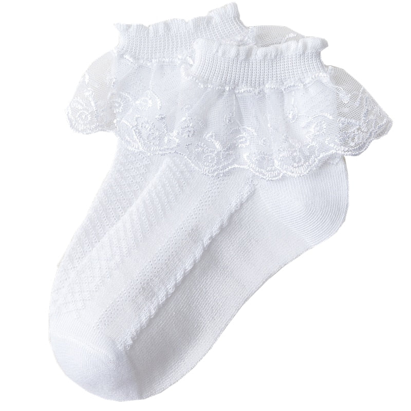 Summer Fashion Kids Socks Baby Girl Ruffle Sock Cute Baby Frilly  Toddle Designer White Pink Lace Kid Cotton Socks For Girls - Amazhona 