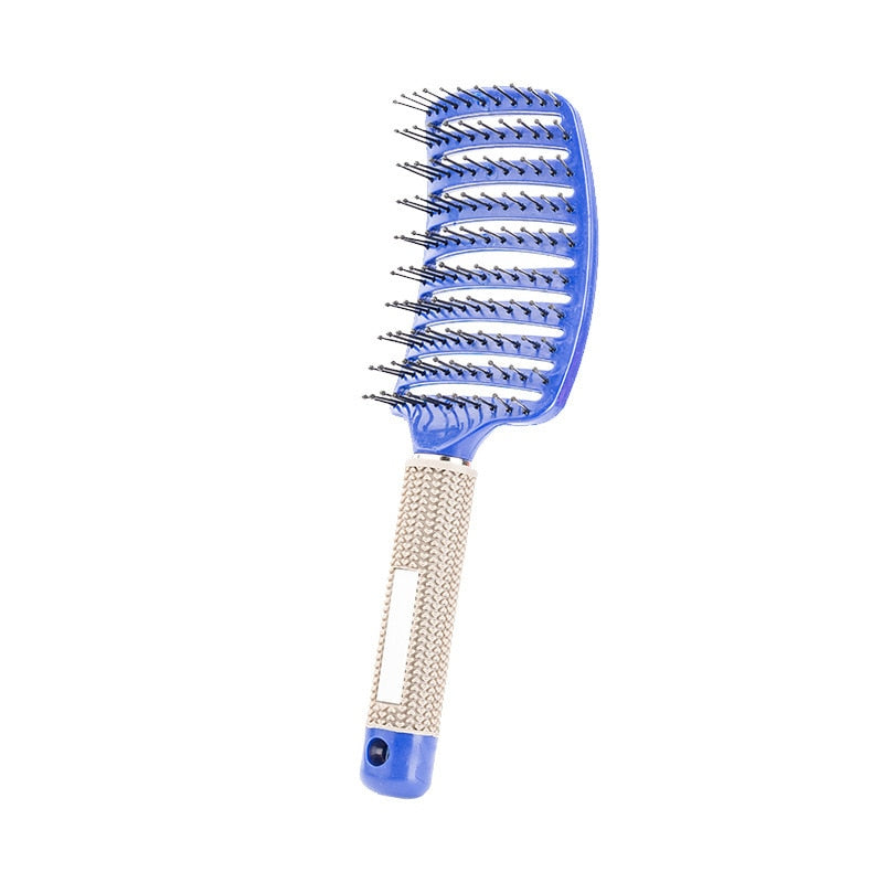 Hair Brush Scalp Massage Comb Hairbrush Bristle&Nylon Women Wet Curly Detangle Hair Brush for Salon Hairdressing Styling Tools - Amazhona 