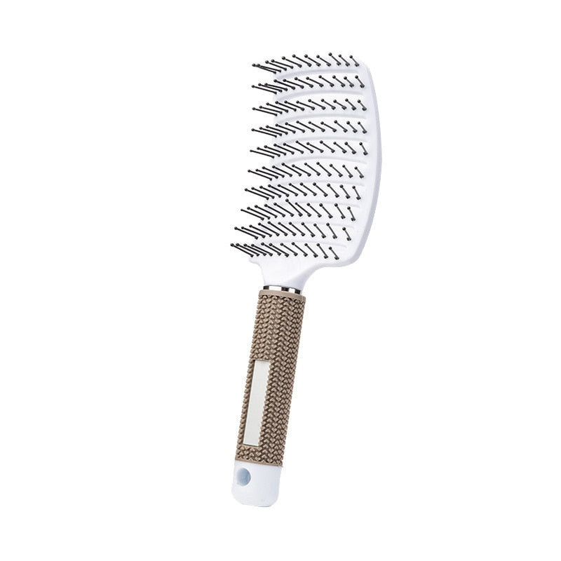 Hair Brush Scalp Massage Comb Hairbrush Bristle&Nylon Women Wet Curly Detangle Hair Brush for Salon Hairdressing Styling Tools - Amazhona 