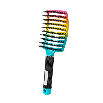 Hair Brush Scalp Massage Comb Hairbrush Bristle&Nylon Women Wet Curly Detangle Hair Brush for Salon Hairdressing Styling Tools - Amazhona 