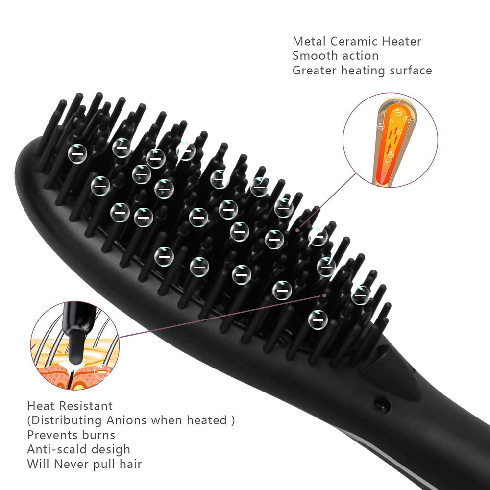 Hair Straightener Comb Hair Electric Brush Comb Irons Auto Straight Hair Comb - Amazhona 