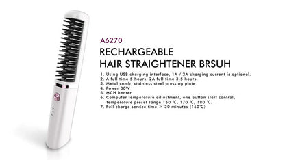 Hair Straightener Hot Rechargeable Heat Hair Straightener - Amazhona 