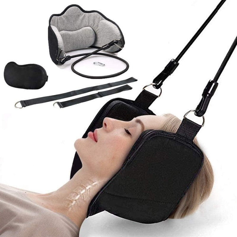 Hammock with stand for Neck Traction Massager Hamac cervicales to Reduce Neck Pain Relief Relaxation with Free Eye Mask - Amazhona 