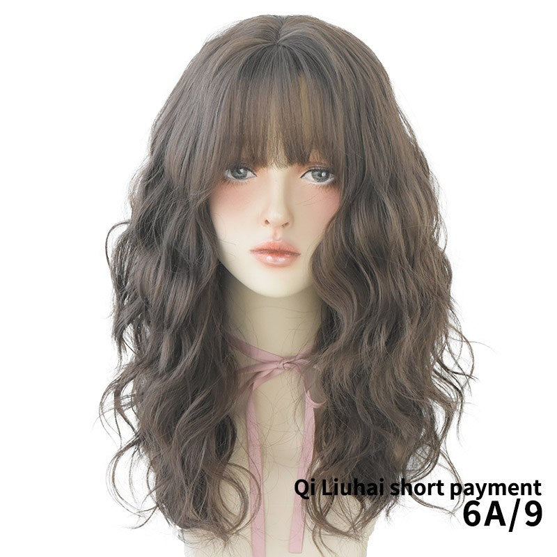 Haze blue natural long curly hair cover - Amazhona 