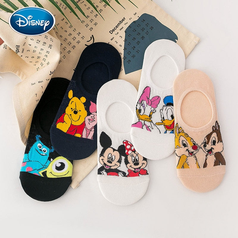 Disney socks spring and summer new cartoon anime Mickey stealth socks silicone non-slip casual socks - Amazhona 