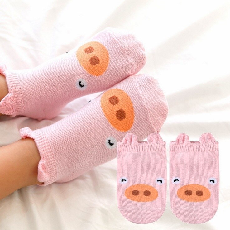 1@#a Pair Chick Socks Kids Soft Cotton Socks Boy Girl Baby Cute Cartoon Warm Stripe Dots Fashion School Socks Autumn Winter - Amazhona 