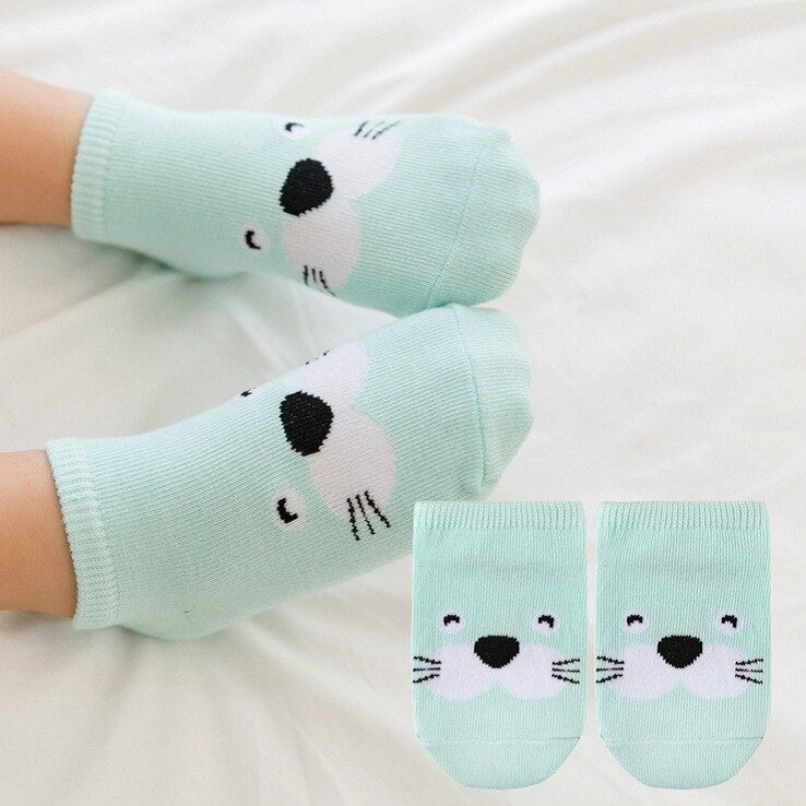 1@#a Pair Chick Socks Kids Soft Cotton Socks Boy Girl Baby Cute Cartoon Warm Stripe Dots Fashion School Socks Autumn Winter - Amazhona 