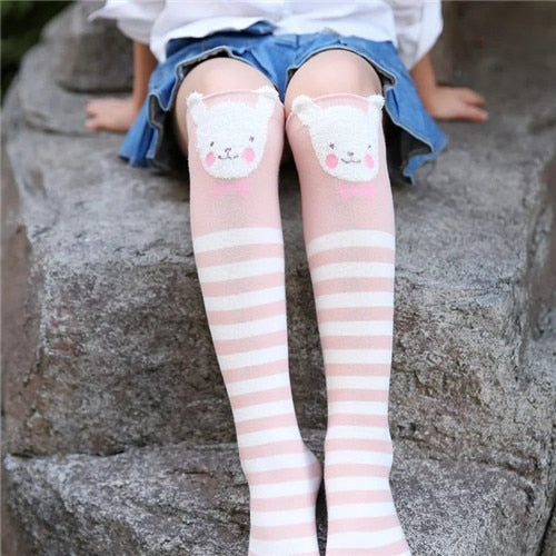 3-12Years Length Baby Girl Socks Winter Warm Cotton Socks For Girls Winter Warm Baby Girl Socks for Children Knee High Christmas - Amazhona 