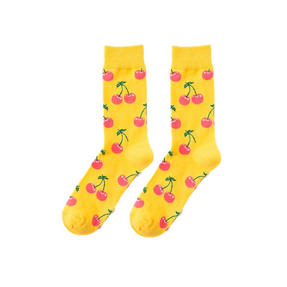 Funny Men Women Fashion Harajuku Fruit Socks Lovely Art With Avocado Sushi Food Animal Dog Happy Socks - Amazhona 