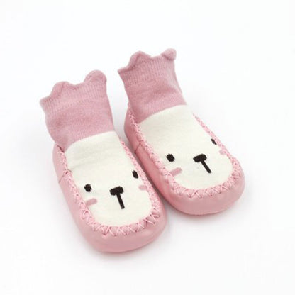 2020 Baby Cute Socks Autumn Spring Children Floor Socks Shoes Anti Slip Soft Sole Patchwork Cartoon Sock New 0-24M - Amazhona 