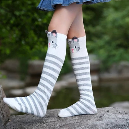 3-12Years Length Baby Girl Socks Winter Warm Cotton Socks For Girls Winter Warm Baby Girl Socks for Children Knee High Christmas - Amazhona 