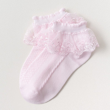 Summer Fashion Kids Socks Baby Girl Ruffle Sock Cute Baby Frilly  Toddle Designer White Pink Lace Kid Cotton Socks For Girls - Amazhona 