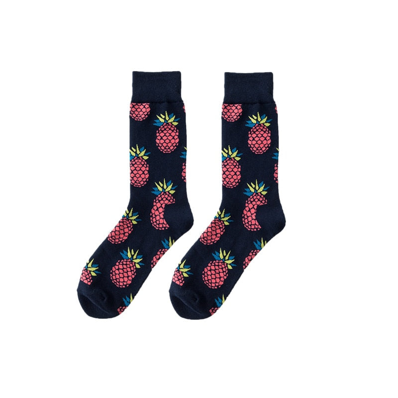 Funny Men Women Fashion Harajuku Fruit Socks Lovely Art With Avocado Sushi Food Animal Dog Happy Socks - Amazhona 