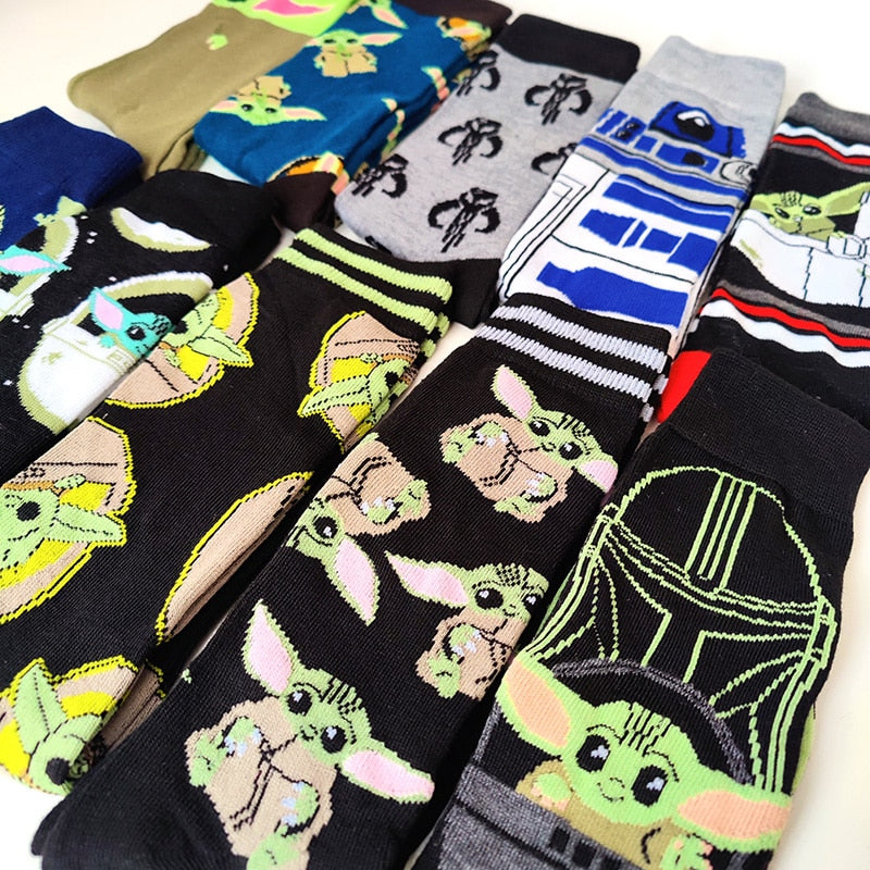 45 Style Disney Star Wars Movie Socks Master Yoda R2-D2 Cosplay Socks Wookiee Jedi Knight Novelty Men Socks Long and Short Sock - Amazhona 