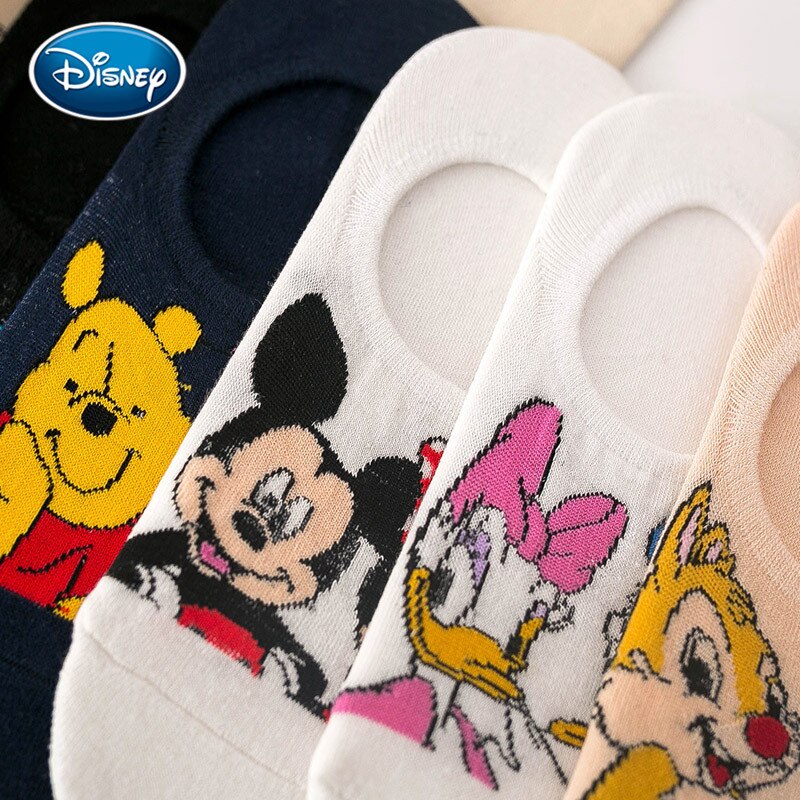 Disney socks spring and summer new cartoon anime Mickey stealth socks silicone non-slip casual socks - Amazhona 