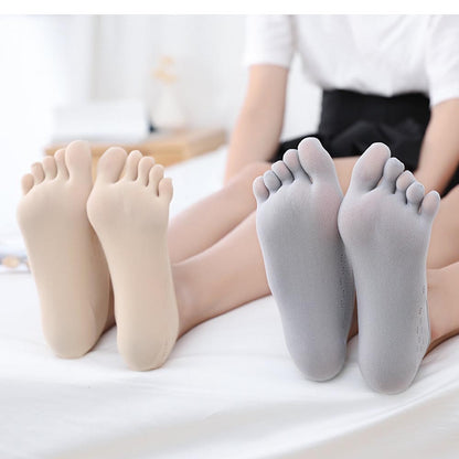 Fashion Summer Thin Toe Sock Slippers Women Lady invisible Silicone Anti-skid Five Finger Socks - Amazhona 