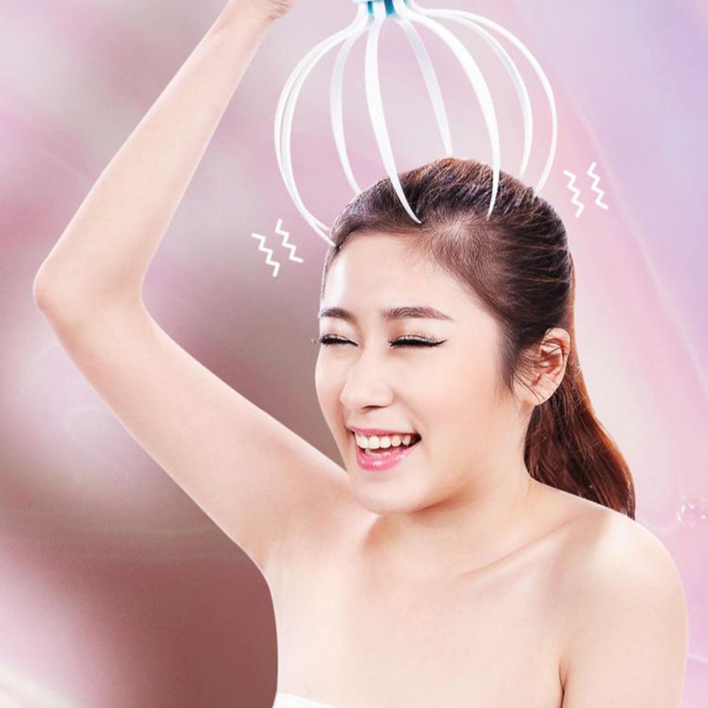 Head Scalp Massager Octopus Vibration And Refreshing Electric Massager - Amazhona 