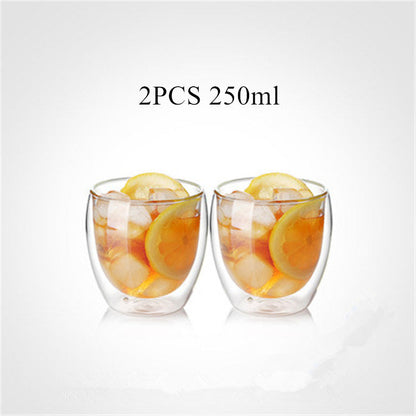 Heat resistant glass double coffee cup - Amazhona 