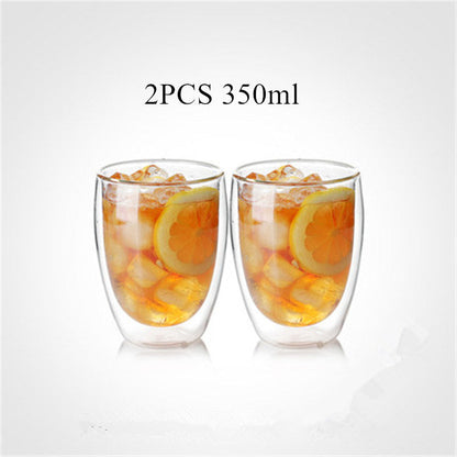 Heat resistant glass double coffee cup - Amazhona 