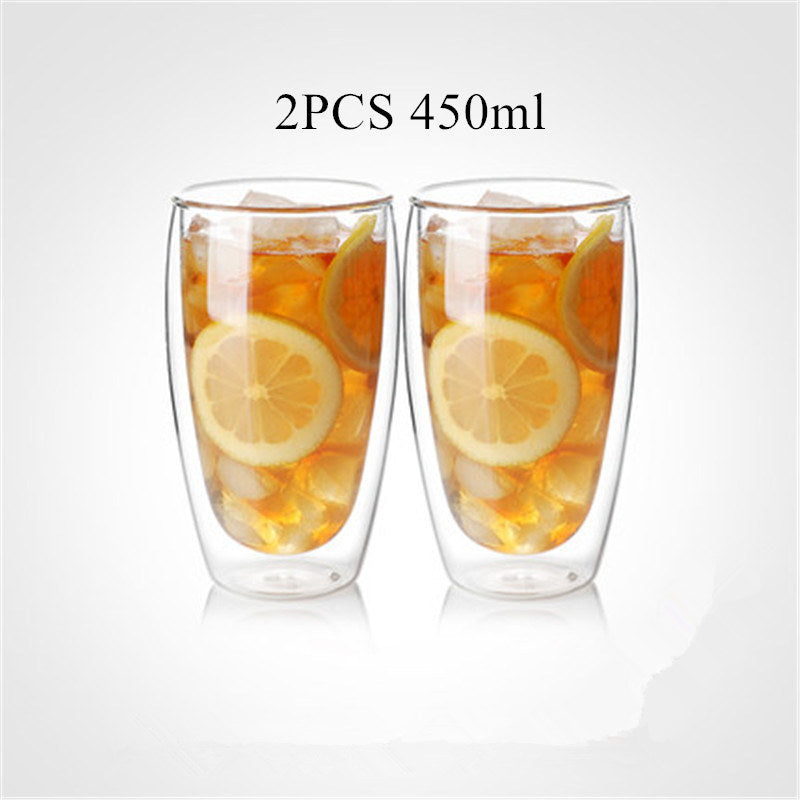 Heat resistant glass double coffee cup - Amazhona 