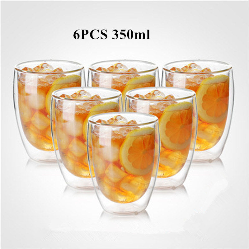 Heat resistant glass double coffee cup - Amazhona 