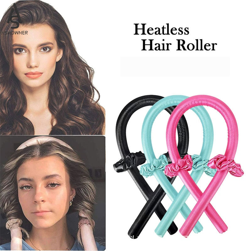 Heatless Curling Rod Headband Lazy Hair Culers Foam Spong Flower Curling Iron Lazy Curler Set Modeling DIY Hair Styling Tools - Amazhona 