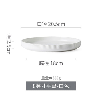 Nordic Ceramic Tableware Matte Glazed Japanese Style Ins Style Dishes Sets Salad Soup Bowl Flat Plate Dinnerware - Amazhona 