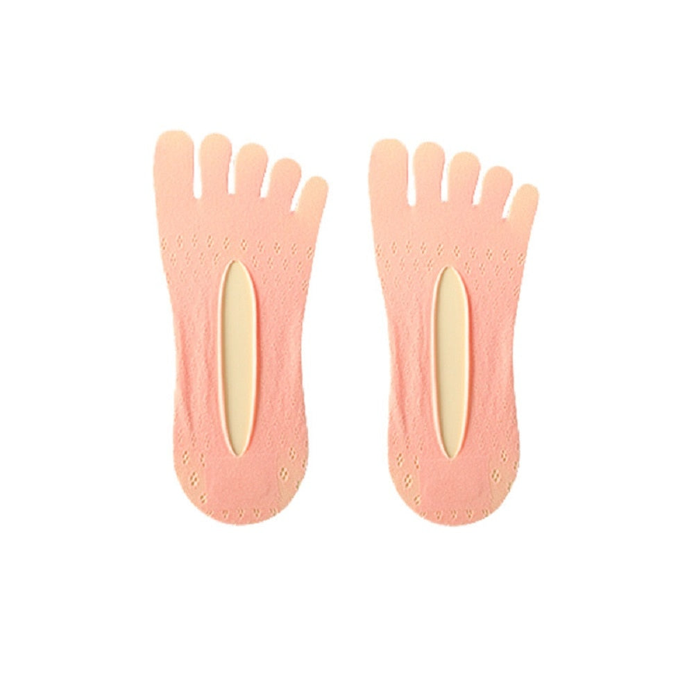 Fashion Summer Thin Toe Sock Slippers Women Lady invisible Silicone Anti-skid Five Finger Socks - Amazhona 