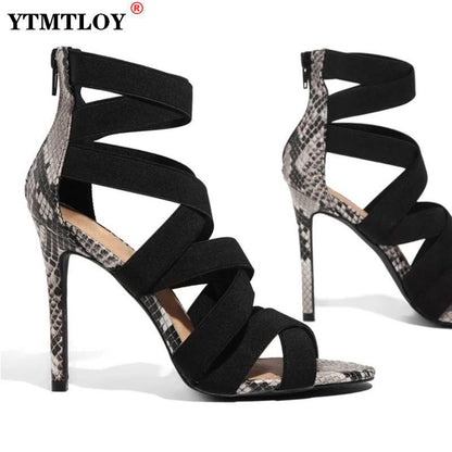 High Heel Sandal for Women Female Shoe Buckle Summer High-heeled Girls Comfort New Fashion Stiletto Strap  Peep Toe Open - Amazhona 