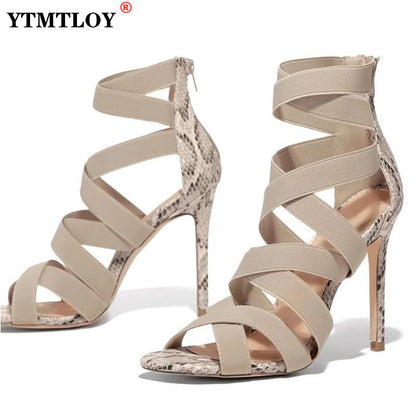 High Heel Sandal for Women Female Shoe Buckle Summer High-heeled Girls Comfort New Fashion Stiletto Strap  Peep Toe Open - Amazhona 