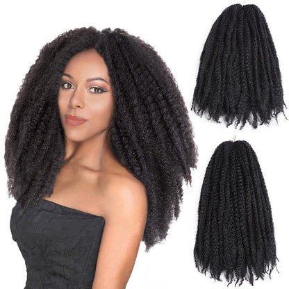 High temperature silk medium long curly hair - Amazhona 