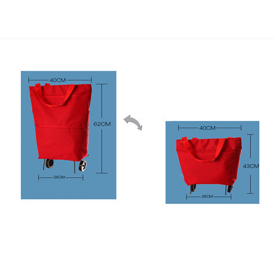 Home Folding Tug Bag Wheel Shopping Travel Bag  Shopping Cloth Bag Luggage Bag Folding Shopping Bag - Amazhona 