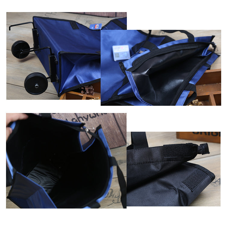 Home Folding Tug Bag Wheel Shopping Travel Bag  Shopping Cloth Bag Luggage Bag Folding Shopping Bag - Amazhona 