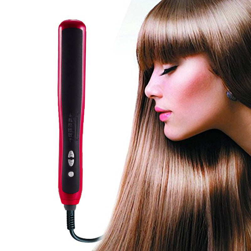 Home automatic adjustable temperature red hair straightener - Amazhona 