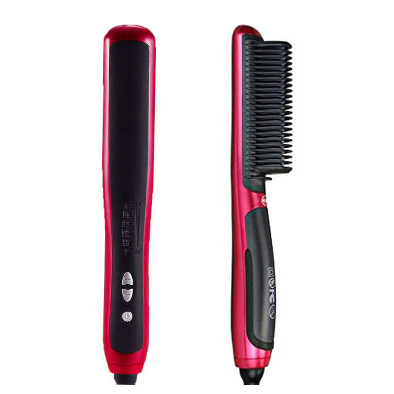 Home automatic adjustable temperature red hair straightener - Amazhona 