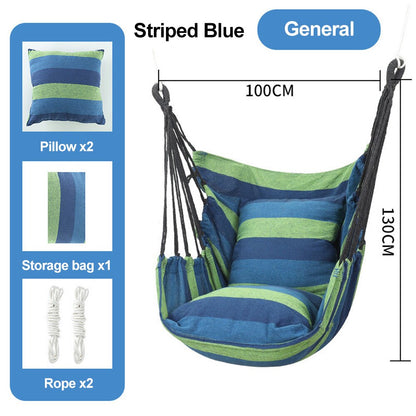 HooRu Camping Swing Chair Outdoor Portable Folding Hammock Chair with Pillow Picnic Garden Bedroom Relax Hanging Seat Furniture - Amazhona 