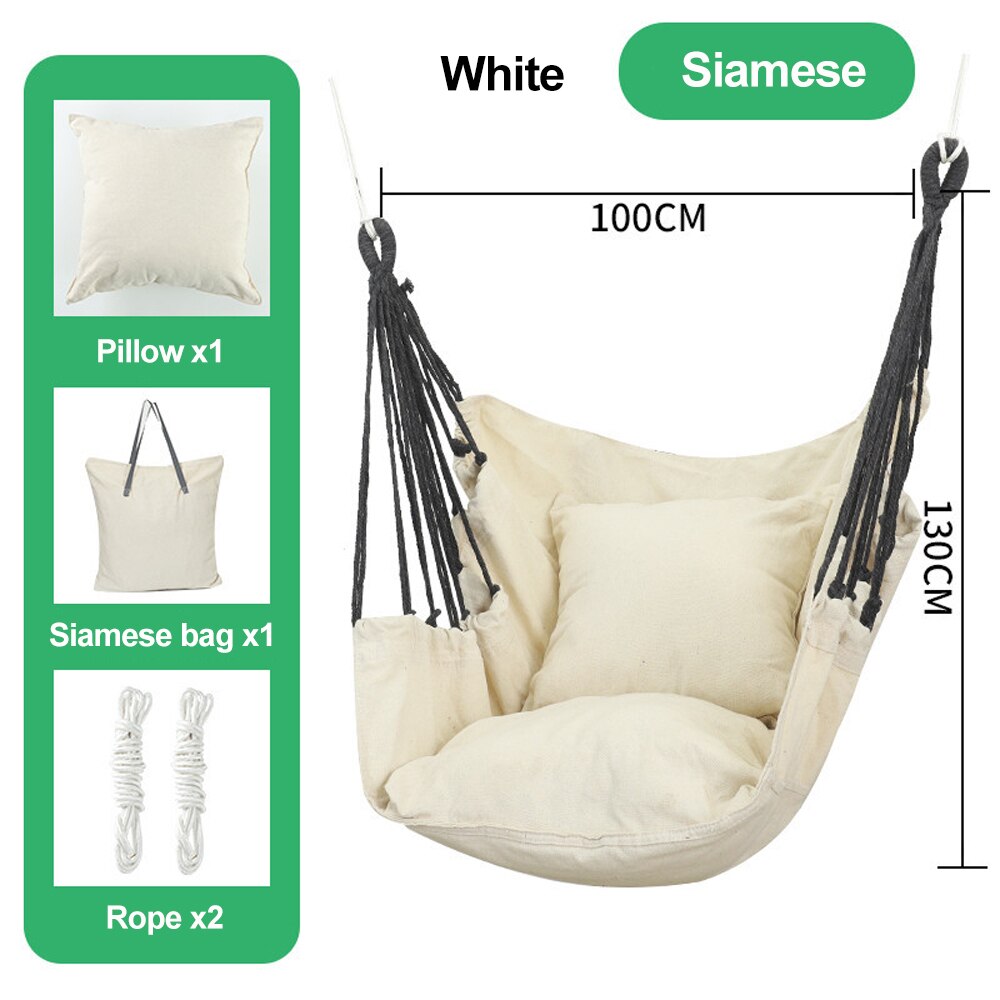 HooRu Camping Swing Chair Outdoor Portable Folding Hammock Chair with Pillow Picnic Garden Bedroom Relax Hanging Seat Furniture - Amazhona 