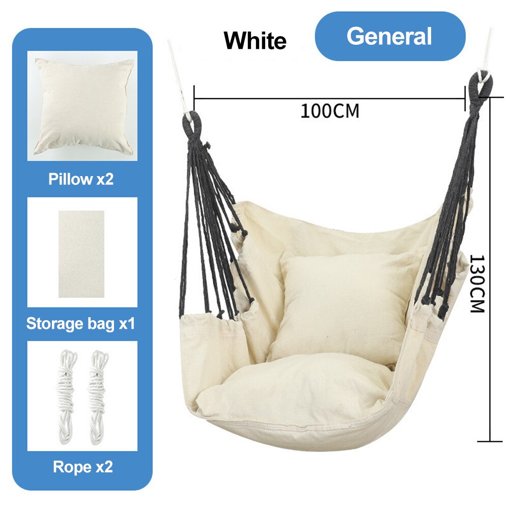 HooRu Camping Swing Chair Outdoor Portable Folding Hammock Chair with Pillow Picnic Garden Bedroom Relax Hanging Seat Furniture - Amazhona 