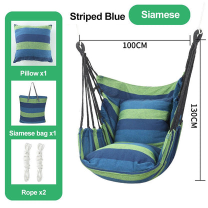 HooRu Camping Swing Chair Outdoor Portable Folding Hammock Chair with Pillow Picnic Garden Bedroom Relax Hanging Seat Furniture - Amazhona 