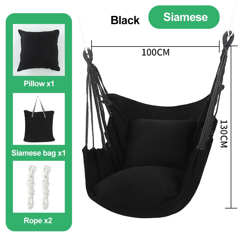 HooRu Camping Swing Chair Outdoor Portable Folding Hammock Chair with Pillow Picnic Garden Bedroom Relax Hanging Seat Furniture - Amazhona 