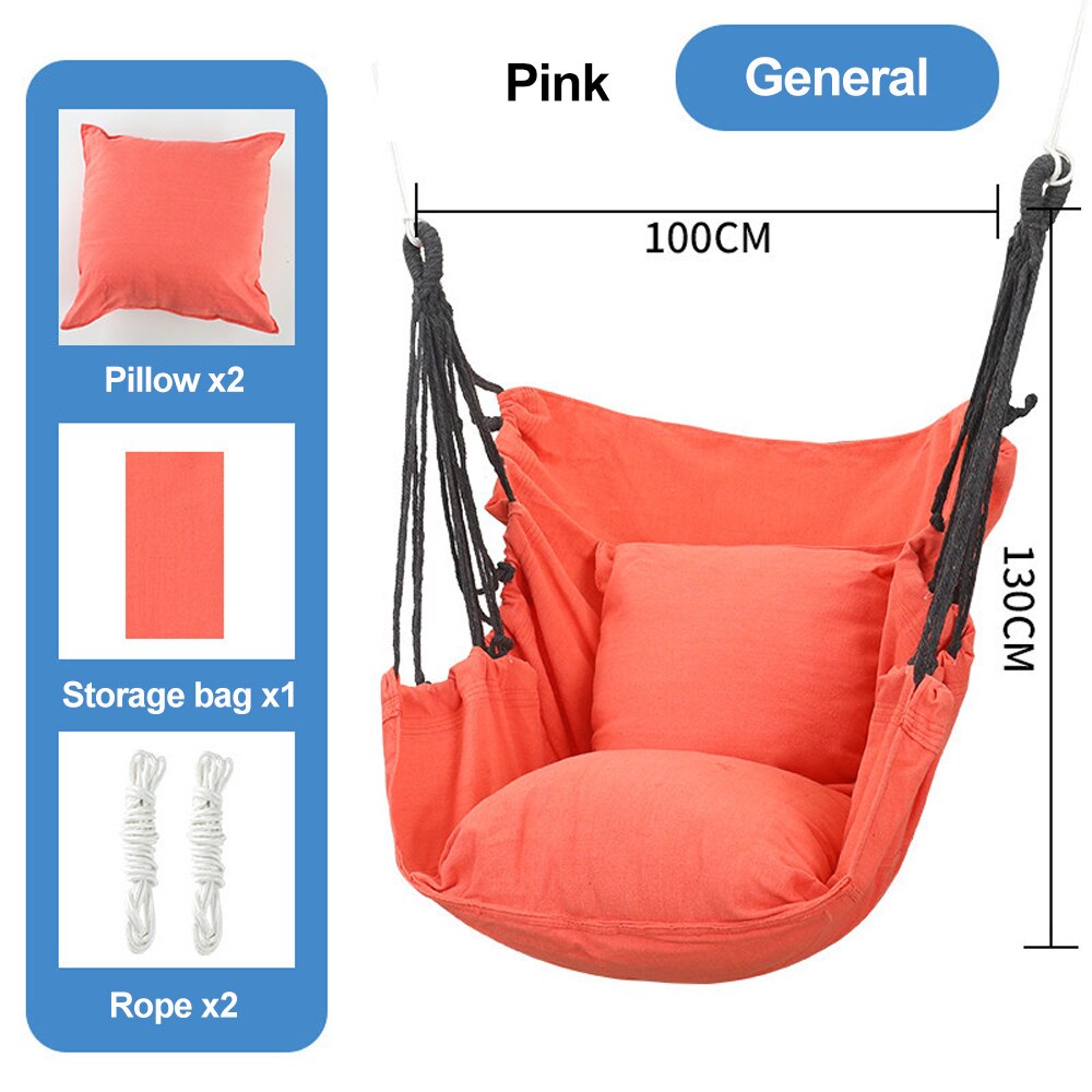 HooRu Camping Swing Chair Outdoor Portable Folding Hammock Chair with Pillow Picnic Garden Bedroom Relax Hanging Seat Furniture - Amazhona 