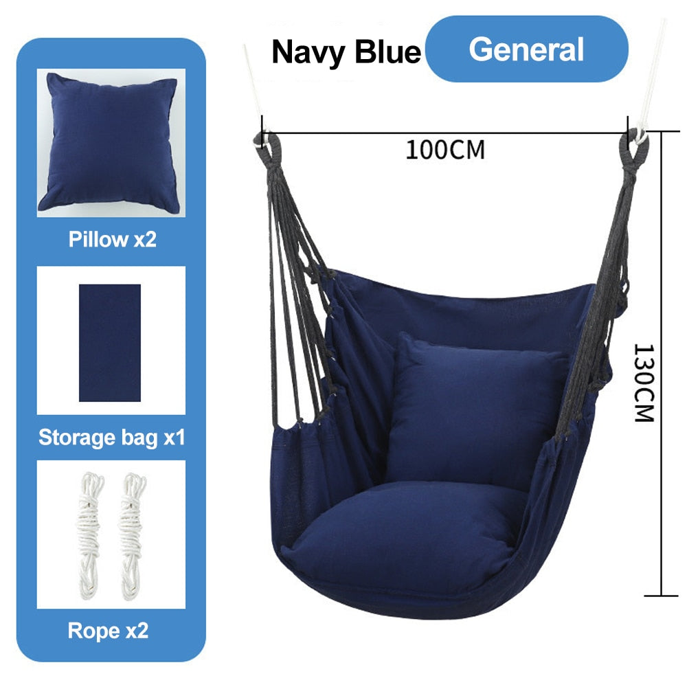 HooRu Camping Swing Chair Outdoor Portable Folding Hammock Chair with Pillow Picnic Garden Bedroom Relax Hanging Seat Furniture - Amazhona 